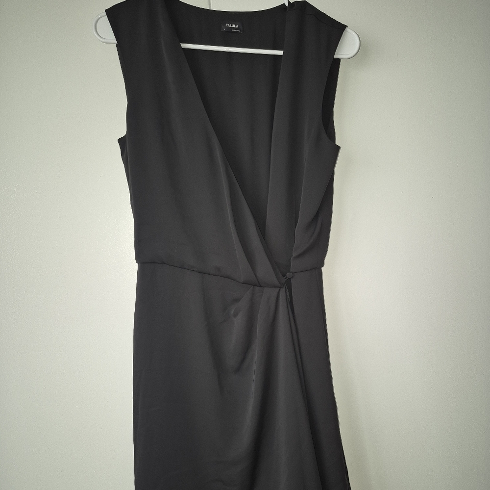 Talula Black Asymmetrical Ruched Sheath Dress
